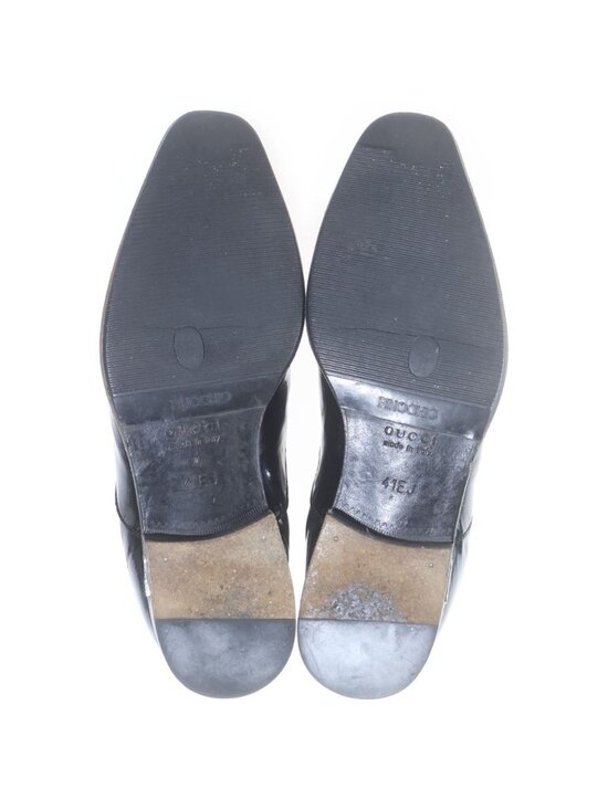 Gucci Side Gore Leather Short Boots Patent Shoes Black main image 4